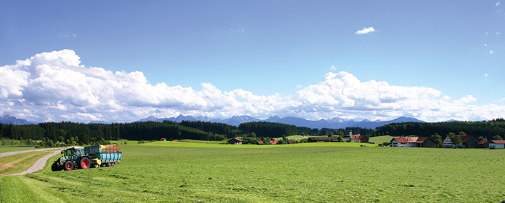 Alpen Allgäu Kohlhunden Römerturm Kuhstallweiher Idylle Heumachen